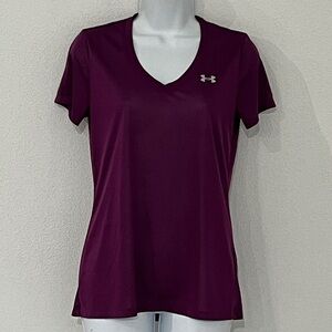 Under Armour Loose Fit V-Neck Tee - Deep Purple Size S